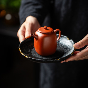 Guanlan Ceramic Teapot Holder Irregular Shape Pot Stand For Kung Fu <b>Tea</b> <b>Set</b> Dry Brewing Table Small <b>Tea</b> Tray - Product Image 3