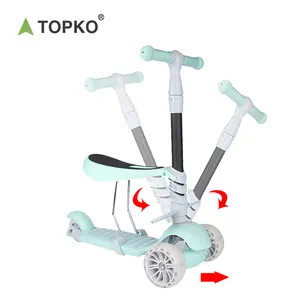 TOPKO 3 In 1 For Children Scooter Can Slide And Sit With PU Flash Wheel Kids Scooter