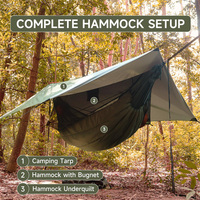 Hamac de camping d'extérieur avec moustiquaire, hamacs légers et portables pour le camping, la randonnée et le trekking
