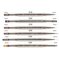 Pinceaux double-embout pour nail art, stylo de dessin acrylique pour gel UV de photothérapie, outil de manucure DIY en nylon