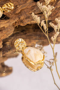 ต่างหูห่วงโลหะสไตล์ยุโรปอเมริกันหรูหรา แฟชั่นฝรั่งเศส โบฮีเมียน ทรงสี่เหลี่ยมจีบ สำหรับงานปาร์ตี้ - Product Image 5