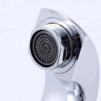 Robinet de lavabo monotrou moderne en alliage de zinc chromé, à montage sur plan, pour eau froide, idéal pour hall, hôtel, appartement, villa, maison.
