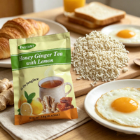 Thé instantané naturel au gingembre et au miel avec citron, sachet de 18g, vente en gros, boisson instantanée au gingembre et au citron avec du miel