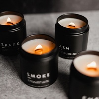 Bougie pilier noire mate en cire de soja naturelle, parfum d'ambiance de luxe de haute qualité pour hôtel, salle de bain et décoration intérieure