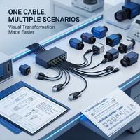 Cable PUR Azul Impermeable IP67 de 5M 10M Personalizado, Cable Industrial para Cámara Baumer GIGE Vision M12 X Codificado a RJ45, Conector de 8 Pines