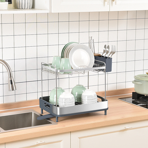 Wireking thiết kế mới thép không gỉ món ăn khô giá tấm giá nhà bếp Organizer đồ dùng chủ lưu trữ Kệ - Product Image 3