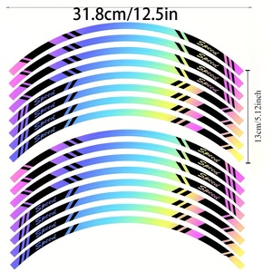 <span class=keywords><strong>Bande</strong></span> réfléchissante holographique pour jantes de <span class=keywords><strong>moto</strong></span> 17-20 pouces, autocollants de roue, accessoires de style pour Yamaha Honda - Product Image 3