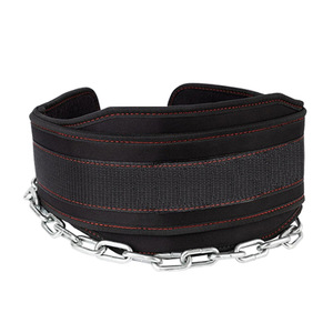 2026 Custom Logo Comfortable Gym Equipment Weighted Chain Waist Support Weightlifting Pull-up Dipping <b>Belt</b> with Chain - Product Image 1