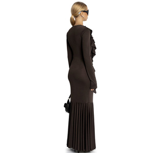 FS11359A New Arrival <strong>Clothes</strong> Women Casual Maxi Dress Pleated Dresses - Product Image 5