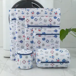 High Quality Thickened New Cute Print Household Fine Wash Laundry Mesh Bag Flower