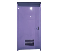Nouvelle porte métallique coupe-feu à feuille unique de style moderne, pour sortie de secours, avec persiennes en acier, pour toilettes