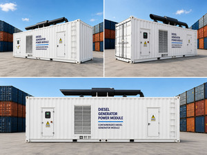 Générateur diesel conteneurisé de 40 pieds HQ |   Alimentation de secours industrielle à faible bruit et à déploiement rapide, certifiée CE - Product Image 4