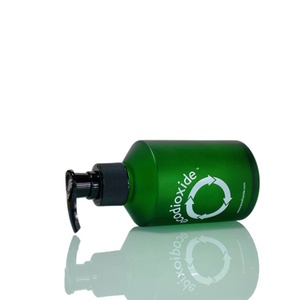 Cosmetic Lotion Glass Bottle 125ml 200ml Slanted Shoulder Frosted Green Black Glass Shampoo Bottles With Pump - Product Image 6