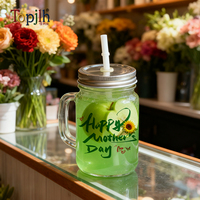 Topjlh Vente en gros de tasses en verre transparent personnalisées de 430 ml, impression de logo photo personnalisée en vrac