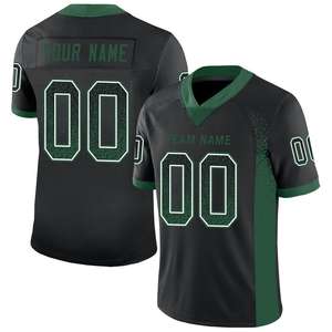 Maillot de football authentique personnalisé en maille noire, verte et blanche, style Drift Fashion - Product Image 1