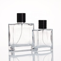 Botol Parfum Kaca Bening Persegi Mewah ALKA 50ml & 100ml dengan Semprotan Pompa Hitam