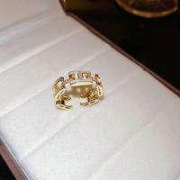 Bague d'éternité ajustable vintage à motif floral pour femme, en acier inoxydable, plaquée platine/or 14K/18K, bijou unisexe pour le quotidien