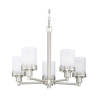 Lustre moderne en nickel brossé pour salon, luminaire suspendu à 4 lumières