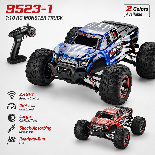 1:10 2.4GHz High Speed RC Monster Truck 4WD Off Road Climbing Car RTR Electric Remote Control Car with Rechargeable Battery