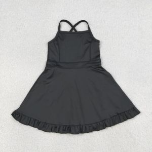Vestido Deportivo Casual para Niñas Pequeñas, de Color Sólido con Estampado, Transpirable, para Jugar Tenis, Yoga, con Shorts Forrados y Corte en A - Product Image 4