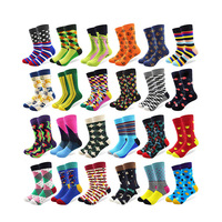 Mode personnalisé bonheur chaussettes amusantes pour hommes, chaussettes en bambou fantaisie Cool Business couleur brillante Business coton coloré