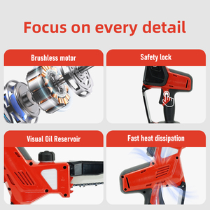 8-Inch Cordless Mini Chainsaw Rechargeable Lithium-Ion Battery 550W Brushless Motor CE Certified Industrial Grade Wireless Hand - Product Image 4