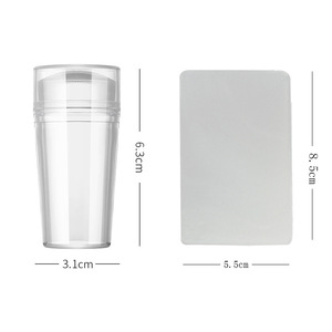 Kit d'estampage d'<span class=keywords><strong>art</strong></span> d'ongle en Silicone Transparent Design français pour <span class=keywords><strong>manucure</strong></span> plaque timbre vernis joint deux côtés Stamper grattoir - Product Image 2