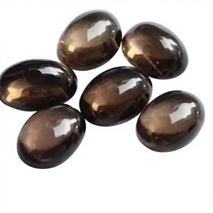Cabochon ovale de quartz fumé naturel de haute qualité, taille brillante, collection de pierres précieuses FAIJAN GEMS Rajasthan pour la fabrication de bijoux - Product Image 1