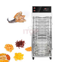 Commerciële Ss Fruit Vlees Droger Dehydrator 36L Voedsel Drogen Machine Mobiele Voedsel Vlees Vis Kruid Maïs Pinda Droger Machine