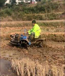 Motoculteur pour rizières et zones humides avec moteur, cultivateur flottant polyvalent - Product Image 5