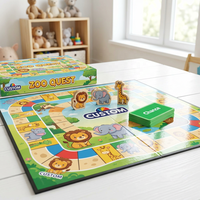Jeu de société en papier sur le thème du zoo personnalisé, jetons d'animaux, jeu de cartes de stratégie, apprentissage STEM, activité familiale écologique pour enfants
