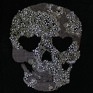 Applique en strass thermocollants motif crâne et os croisés pour veste en jean, gilet, t-shirt, style gothique punk rock, embellissement vestimentaire - Product Image 5
