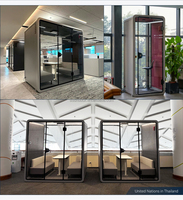 Enregistrement pratique en studio extérieur cabine de bureau insonorisée en grain de bois nacelle de travail de réunion insonorisée 4 personnes