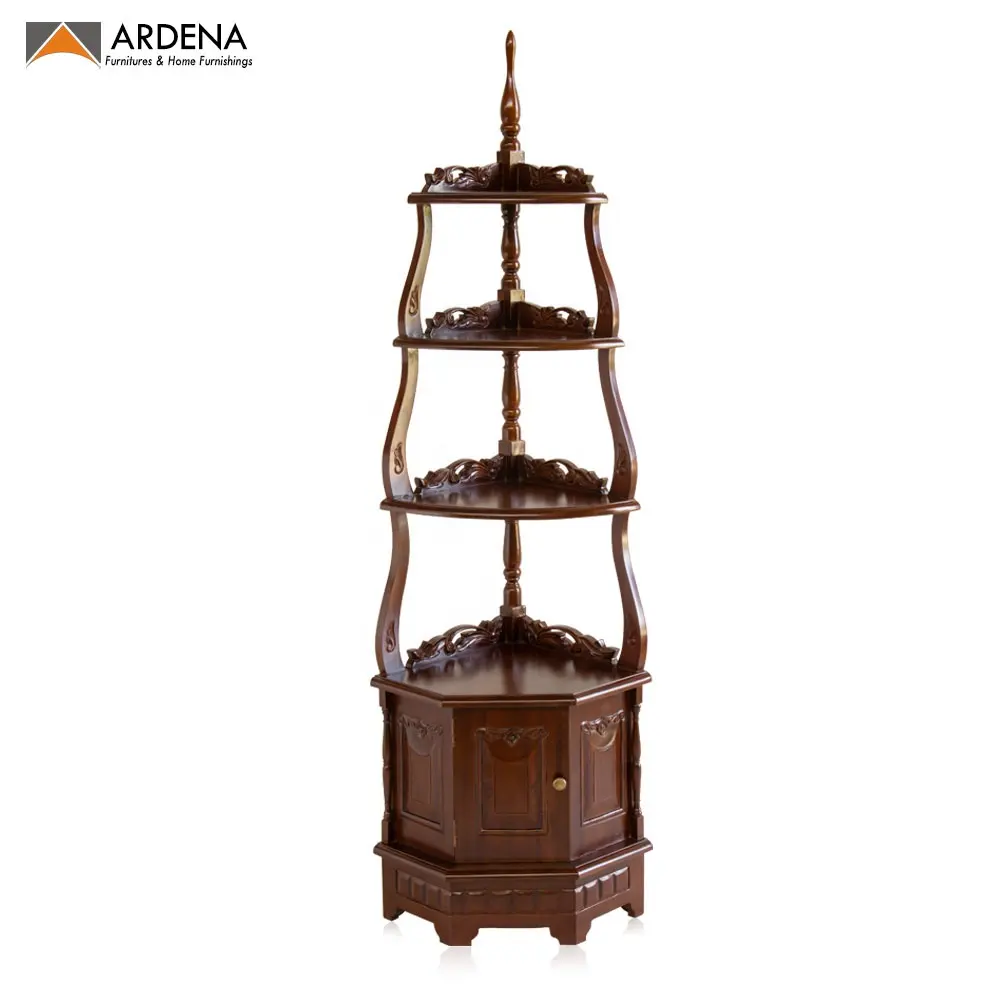 Hoge Kwaliteit Antiek Admiraal Massief Houten Driehoek Kast Luxe Hoek Rack Home Decor Jepara Indonesisch Meubilair