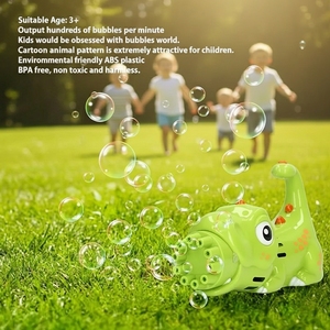 Sigao HYP026 Pistolet à bulles en plastique à 10 trous, motif dinosaure mignon, capacité de 50 ml, nécessite 3 piles AA, pour les enfants de 2 à 14 ans - Product Image 5