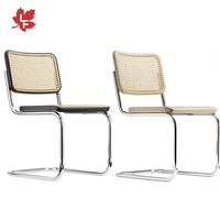 Chaise de salle à manger moderne et confortable en bois, style vintage, pour restaurant, hôtel, café, modèle Cesca en rotin – Offre Spéciale