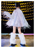 Vêtements de danse Hip Hop pour enfants, chemise à franges scintillante, pantalon à paillettes argentées, vêtements de compétition modernes pour garçons et filles