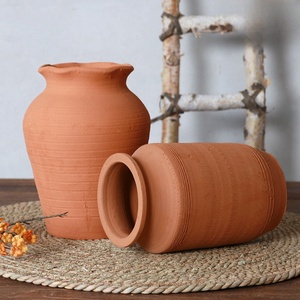 Grand pot de jardin rond en terre cuite avec poignées - Product Image 3