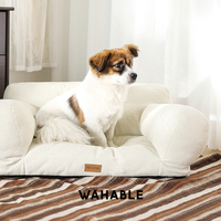 Canapé-Lit pour Animaux en Peluche, Coussin Amovible en Coton PP, Nid Douillet et Chaud pour Chats et Chiens