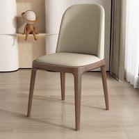 Chaise de salle à manger en bois massif, chaise de table à manger de style nordique moderne et luxueux avec coussin moelleux, ensemble de salle à manger simple pour la maison, chaise avec dossier