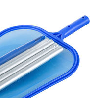 Outils et accessoires de nettoyage de piscine : Épuisette à feuilles peu profonde avec 5 sections et perches télescopiques amovibles de 48 pouces