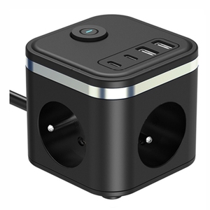 FR EU Power Cube Socket 4USB 2A2C Puertos Power Strip con un <span class=keywords><strong>Stwich</strong></span> - Product Image 3