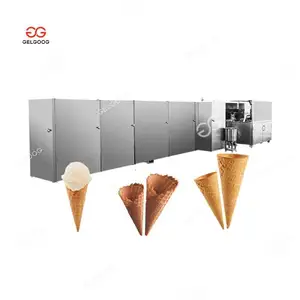 Linha De Produção De Cone De Açúcar De Rolo De Ovo Automático Completo Waffle Cone De Cone De Sorvete De Chocolate Que Faz A Máquina