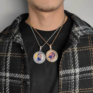 สร้อยคอจี้รูปภาพสั่งทำสไตล์ฮิปฮอปประดับเพชรซิคอน รุ่นใหม่ปี 2025 คุณภาพสูง FBKX012 - Product Image 5