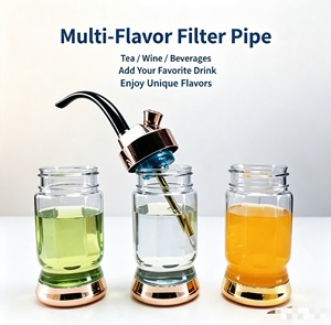 Cachimba de Vidrio con Sistema de Filtrado Integrado, Boquilla con Filtro Doble, Pipa de Agua Portátil para Uso Diario - Product Image 5