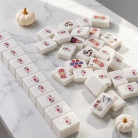 Juego de Mahjong de Lujo con Hilos Acrílicos y Diseño de Gatos, Mesa de Mahjong Plegable Moderna para 4 Jugadores, para Amantes de los Gatos