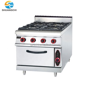 Cuisinière à gaz commerciale Four en acier inoxydable à 4 brûleurs pour hôtels restaurants Cuisinière à gaz industrielle Four combiné - Product Image 2