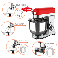 Cuisine 6.5 litres grande capacité 3 en 1 mélangeur de nourriture 1300w mélangeur de pâte sur socle électrique avec bol en acier inoxydable