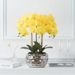 Maceta de Flores Artificiales de Lujo Especializada de Fábrica, Orquídea de Tacto Real en Venta - Product Image 3