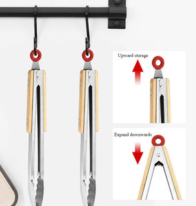 Ustensiles <span class=keywords><strong>de</strong></span> cuisine, pinces <span class=keywords><strong>à</strong></span> barbecue en acier inoxydable résistantes <span class=keywords><strong>à</strong></span> la chaleur, pinces <span class=keywords><strong>à</strong></span> aliments verrouillables en silicone avec embouts en silicone - Product Image 3